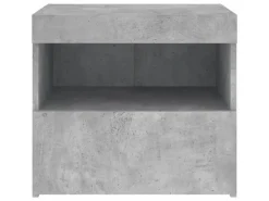vidaXL Nachttische mit LED-Leuchten 2 Stk Betongrau 50x40x45 cm