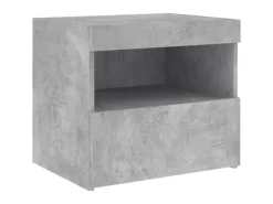 vidaXL Nachttische mit LED-Leuchten 2 Stk Betongrau 50x40x45 cm