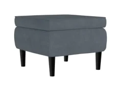 vidaXL Ohrensessel mit Hocker Dunkelgrau Samt