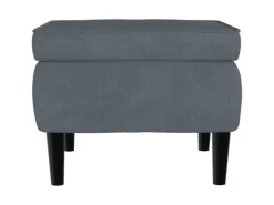 vidaXL Ohrensessel mit Hocker Dunkelgrau Samt