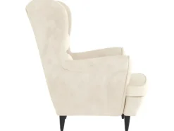 New vidaXL Ohrensessel mit Hocker Creme Samt