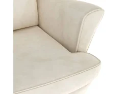 New vidaXL Ohrensessel mit Hocker Creme Samt