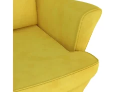 Sale vidaXL Ohrensessel mit Hocker Senfgelb Samt