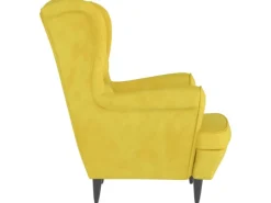 Sale vidaXL Ohrensessel mit Hocker Senfgelb Samt