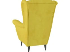 Sale vidaXL Ohrensessel mit Hocker Senfgelb Samt