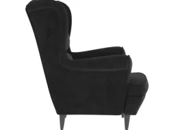 Discount vidaXL Ohrensessel mit Hocker Schwarz Samt