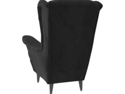 Discount vidaXL Ohrensessel mit Hocker Schwarz Samt
