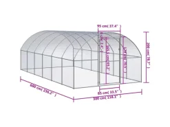 vidaXL Outdoor-Hühnerstall 3x6x2 m Verzinkter Stahl Modell 1