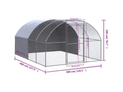 Best vidaXL Outdoor-Hühnerstall 3x4x2 m Verzinkter Stahl