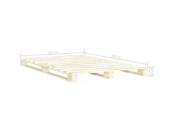 vidaXL Palettenbett Massivholz Kiefer 180x200 cm619006