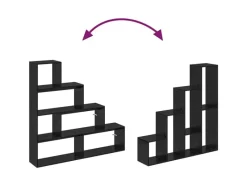 Sale vidaXL Raumteiler Bücherregal Schwarz Eichen-Optik 886274 Eiche Schwarz