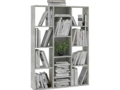 Sale vidaXL Raumteiler/Bücherregal Betongrau 100x24x140 cm Holzwerkstoff