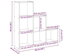 vidaXL Raumteiler-Bücherregal 3 Etagen Artisan-Eiche 99x29x99 cm 857966