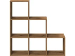 vidaXL Raumteiler-Bücherregal 3 Etagen Artisan-Eiche 99x29x99 cm 857966