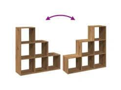 vidaXL Raumteiler-Bücherregal 3 Etagen Artisan-Eiche 99x29x99 cm 857966