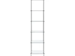 New vidaXL Regal mit 6 Ablagen Transparent 40x40x160 cm Hartglas