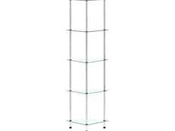Clearance vidaXL Regal mit 5 Ablagen Transparent 30x30x130 cm Hartglas