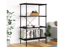 Best vidaXL Regal mit 4 Böden Schwarz 80x40x130 cm