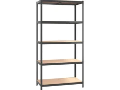 vidaXL Regale mit 5 Böden 2 Stk Stahl & Holzwerkstoff 152868 Anthrazit