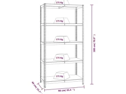 vidaXL Regale mit 5 Böden 2 Stk Stahl & Holzwerkstoff 152868 Anthrazit