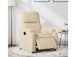 vidaXL Relaxsessel Elektrisch Creme Mikrofasergewebe Modell 4