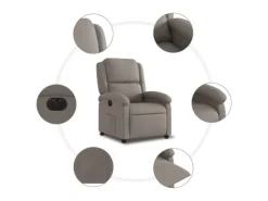 vidaXL Relaxsessel Elektrisch Taupe Stoff Modell 23