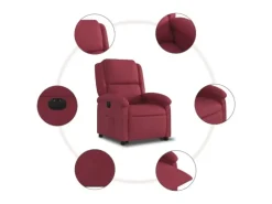 New vidaXL Relaxsessel mit Aufstehhilfe Elektrisch Weißrot Stoff Modell 7