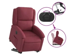 New vidaXL Relaxsessel mit Aufstehhilfe Elektrisch Weißrot Stoff Modell 7
