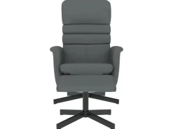 vidaXL Relaxsessel mit Fußhocker Grau Kunstleder Modell 5