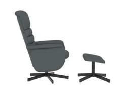 vidaXL Relaxsessel mit Fußhocker Grau Kunstleder Modell 5