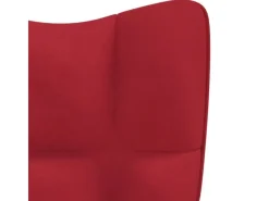 vidaXL Relaxsessel mit Hocker Weißrot Samt Modell 5