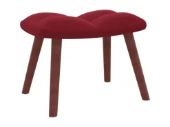 Best vidaXL Relaxsessel mit Hocker Weißrot Samt Modell 6