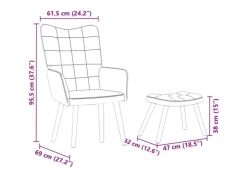 Clearance vidaXL Relaxsessel mit Hocker Samt 4016830 Creme