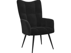 vidaXL Relaxsessel mit Hocker Schwarz Samt Modell 5