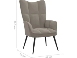 Sale vidaXL Relaxsessel mit Hocker Hellgrau Samt Modell 5