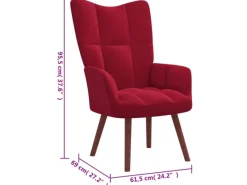 Discount vidaXL Relaxsessel Weißrot Samt Modell 8