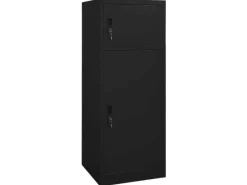 vidaXL Sattelschrank Schwarz 53x53x140 cm Stahl