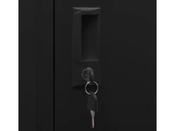 vidaXL Sattelschrank Schwarz 53x53x140 cm Stahl