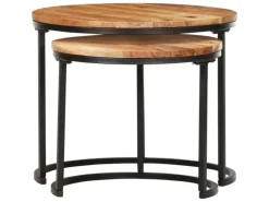 vidaXL Satztische 2 Stk. Massivholz Akazie Modell 1