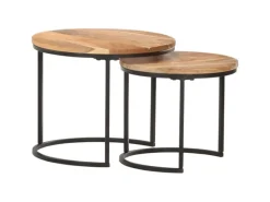 vidaXL Satztische 2 Stk. Massivholz Akazie Modell 1