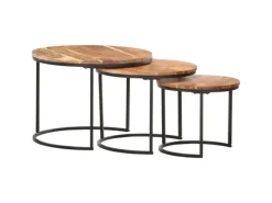 Clearance vidaXL Satztische 3 Stk. Massivholz Akazie Modell 1