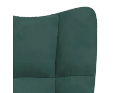 Clearance vidaXL Schaukelstuhl mit Hocker Samt Dunkelgrün