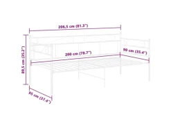 Sale vidaXL Schlafsofa Bettgestell Weiß Metall 90x200 cm650976