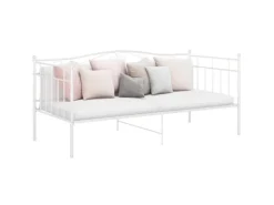 vidaXL Schlafsofa Bettgestell Weiß Metall 90x200 cm650988