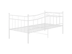 vidaXL Schlafsofa Bettgestell Weiß Metall 90x200 cm650988