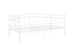 vidaXL Schlafsofa Bettgestell Weiß Metall 90x200 cm650988