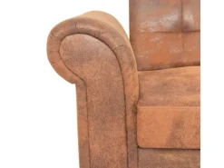 Hot vidaXL Schlafsofa mit Armlehnen Kunstleder braun