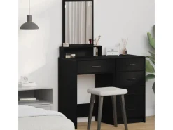 vidaXL Schminktisch mit Regal Schwarz Eichen-Optik 50 x 41 x 140 cm 865128