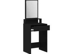 vidaXL Schminktisch mit Regal Schwarz Eichen-Optik 50 x 41 x 140 cm 865128