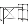 vidaXL Schreibtisch mit Regal Grau Sonoma 135x50x90 cm Holzwerkstoff 826712
